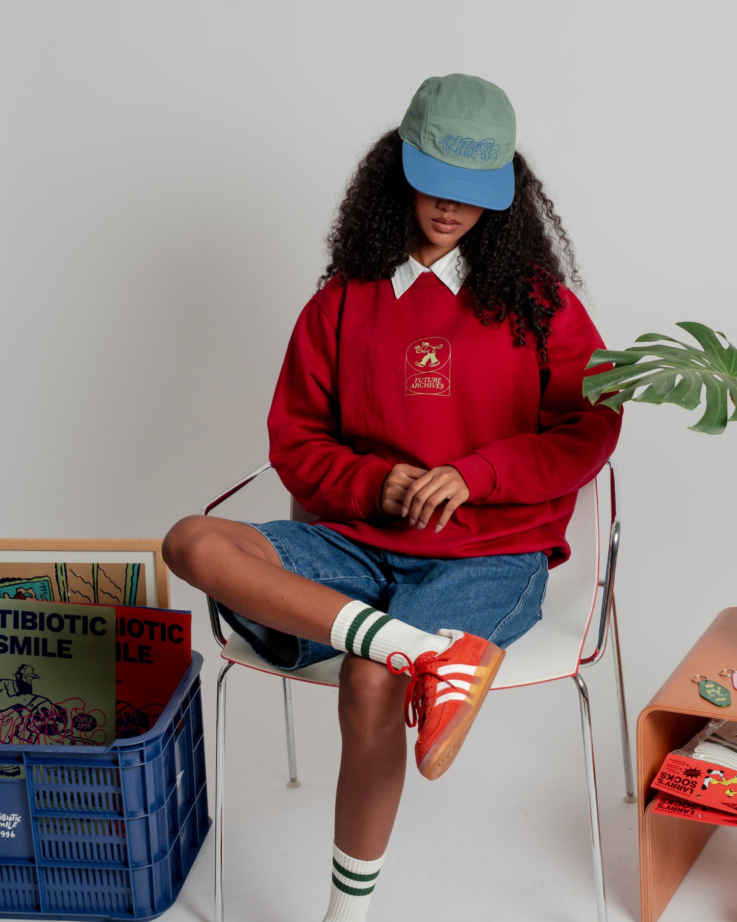 'Folks' LS Sweatshirt (Red)