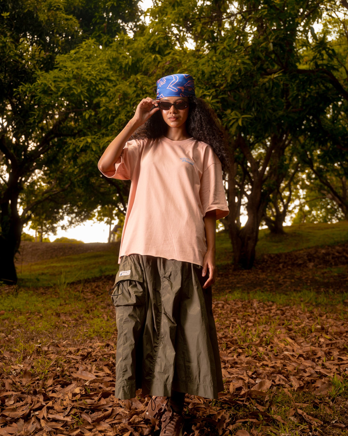 'Scope' Silk Bandana (Blue)