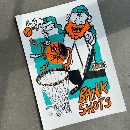 'Bank Shots' Silkscreen Printed Poster