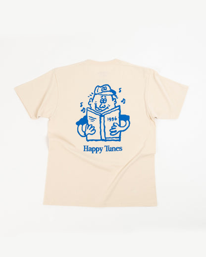 'Happy Tunes Book' Tee (Soy Milk)
