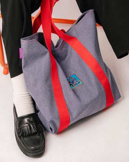 'Jump Ball' Large Denim Tote Bag