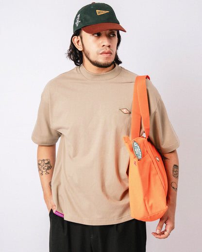 'Smile Badge' SS Box Tee (Mocha)