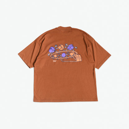 'Zone' SS Flag Box Tee (Brown)