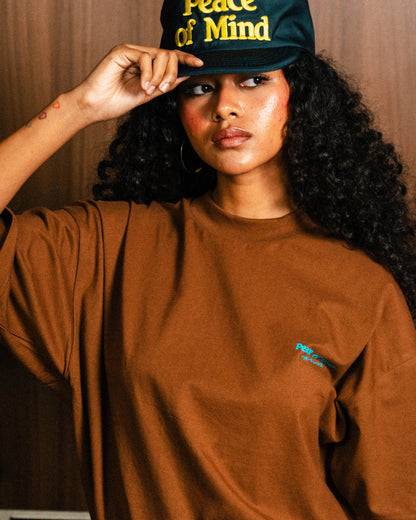 'Peace of Mind' Core SS Box Tee (Chestnut Brown)