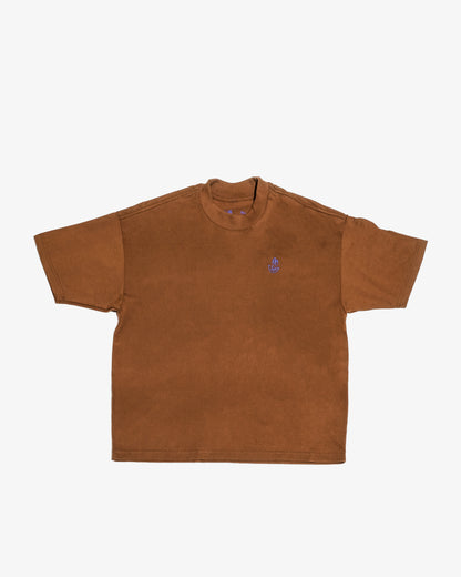 'Smile Scribble' Embroidered SS Tee (Brown)