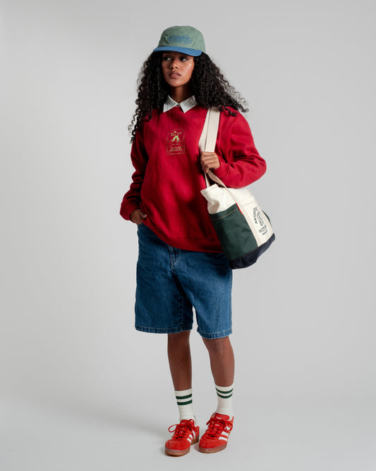 'Folks' LS Sweatshirt (Red)