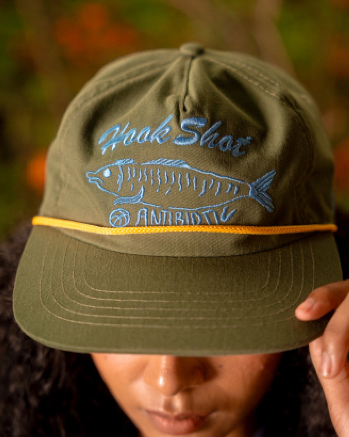 'Hook Shot' 6-Panel Rope Cap (Olive Green)