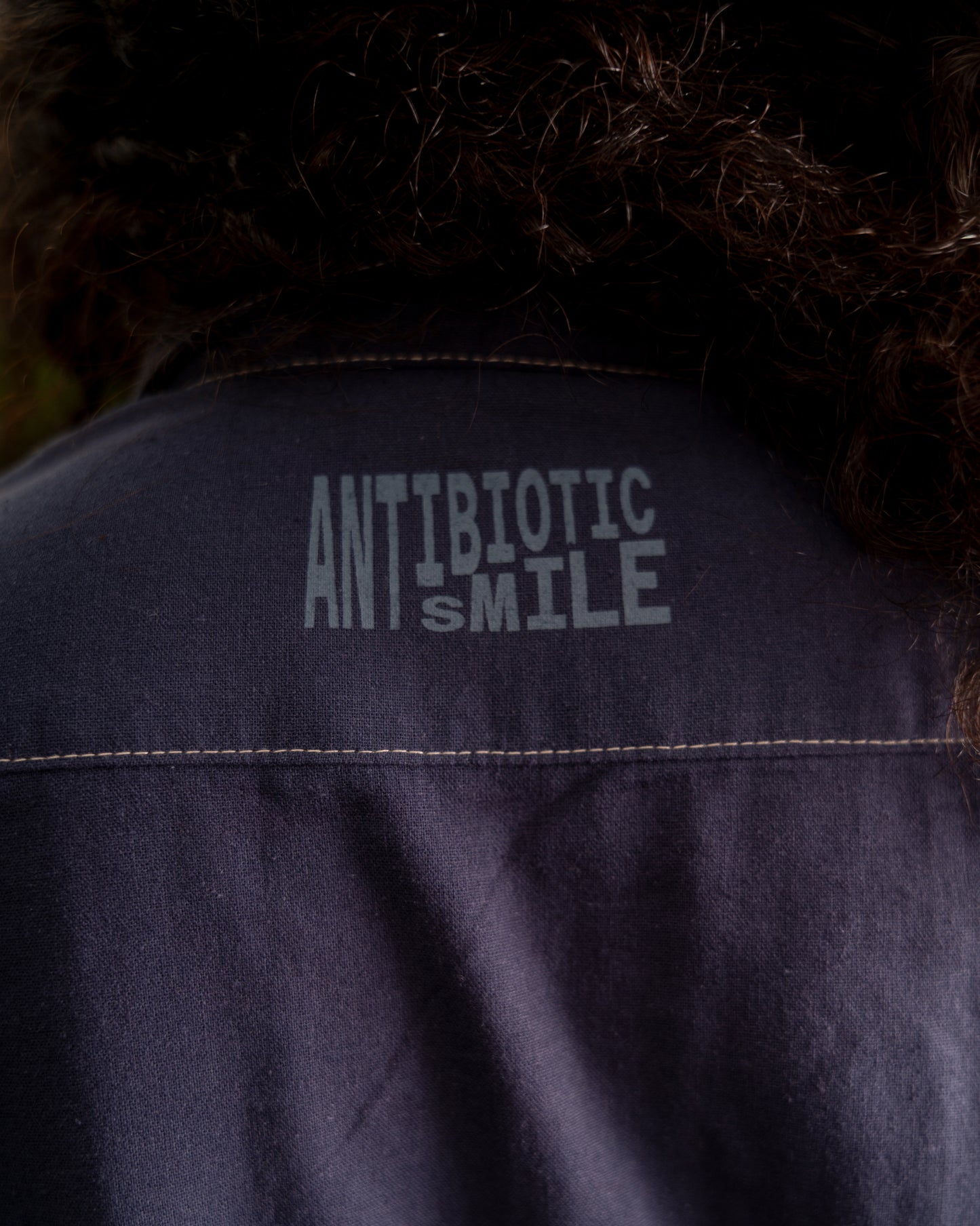 'Off Duty' SS Cotton Linen Box Button Up Shirt (Navy Blue)