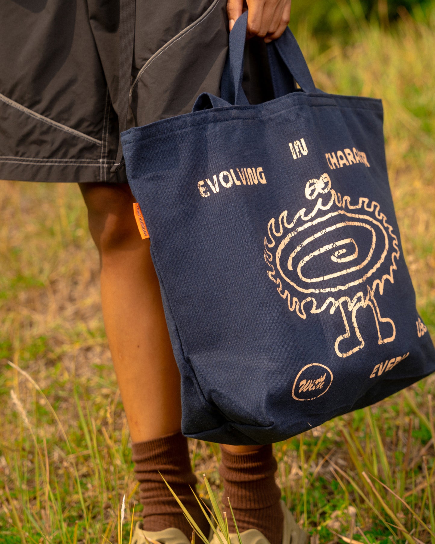 'Evolve' Double Handle Everyday Totebag (Navy Blue)