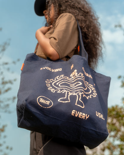 'Evolve' Double Handle Everyday Totebag (Navy Blue)