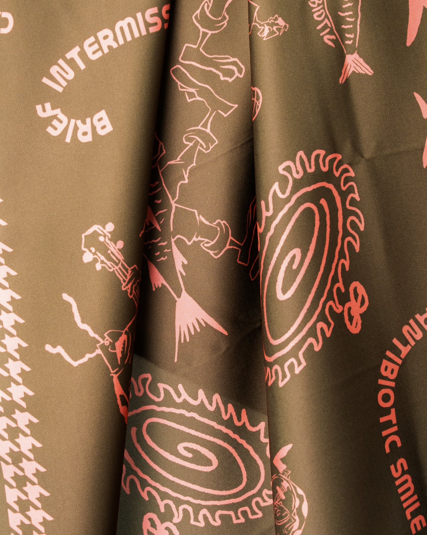 'Echoes' Silk Bandana (Olive)