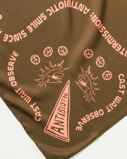 'Echoes' Silk Bandana (Olive)