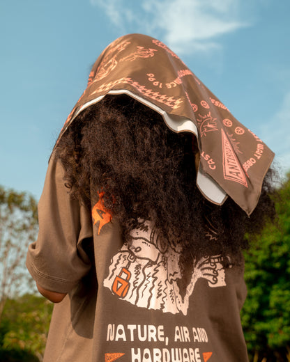 'Echoes' Silk Bandana (Olive)