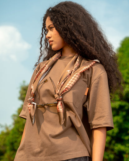 'Echoes' Silk Bandana (Olive)