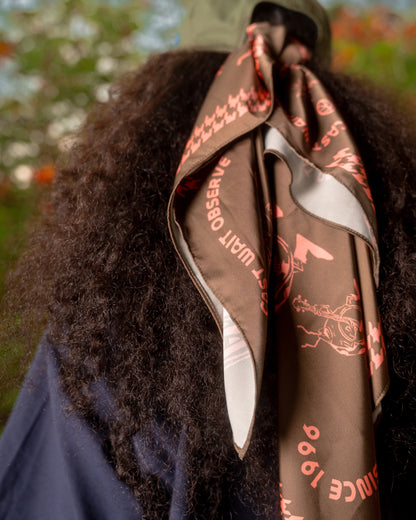 'Echoes' Silk Bandana (Olive)