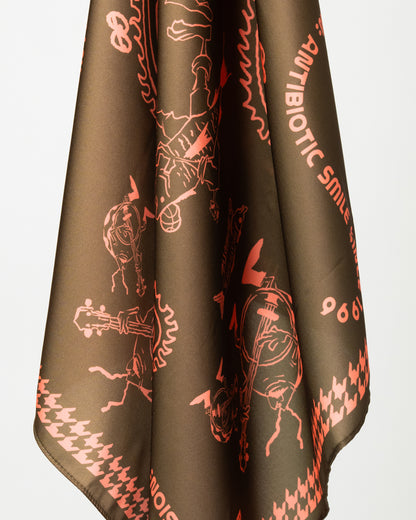 'Echoes' Silk Bandana (Olive)