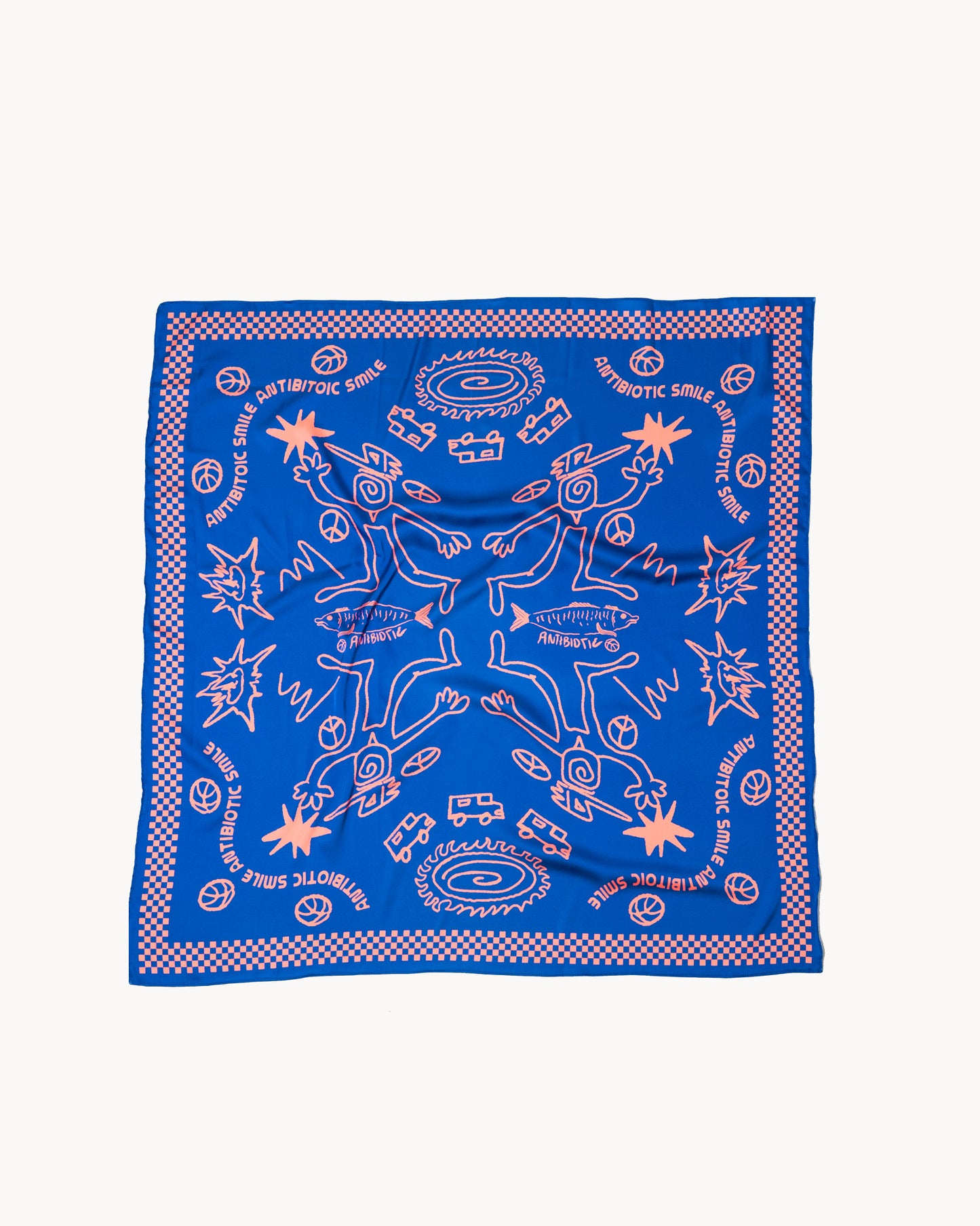 'Scope' Silk Bandana (Blue)