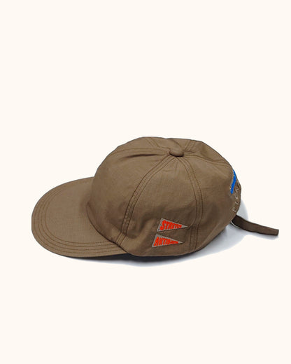 'TONY' Pick & Roll Hat - Stretch Four- Brown Hakeme Fabric (Made in Japan)