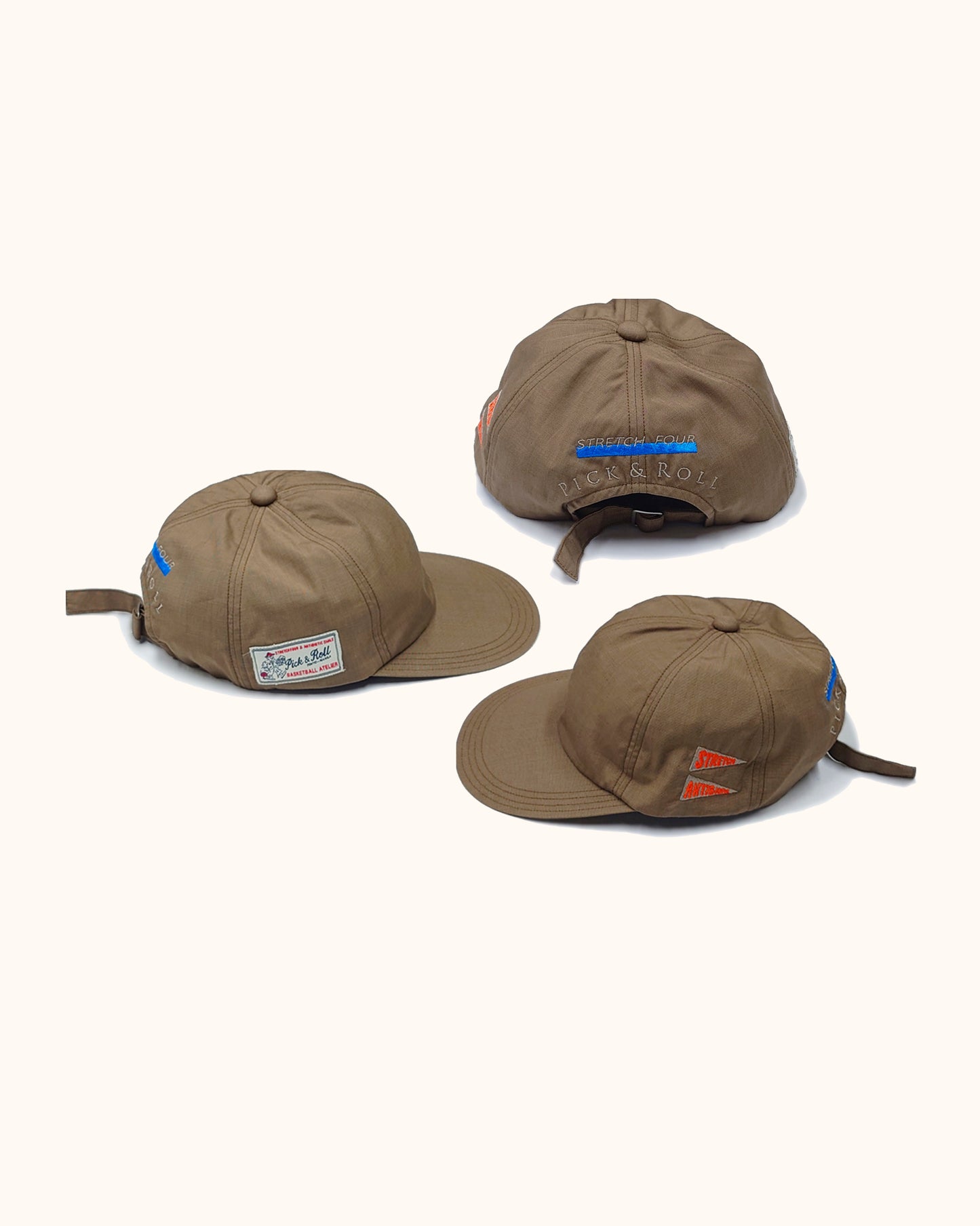 'TONY' Pick & Roll Hat - Stretch Four- Brown Hakeme Fabric (Made in Japan)