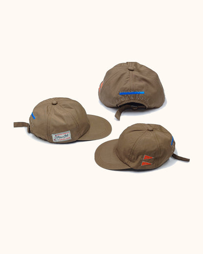 'TONY' Pick & Roll Hat - Stretch Four- Brown Hakeme Fabric (Made in Japan)