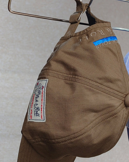 'TONY' Pick & Roll Hat - Stretch Four- Brown Hakeme Fabric (Made in Japan)