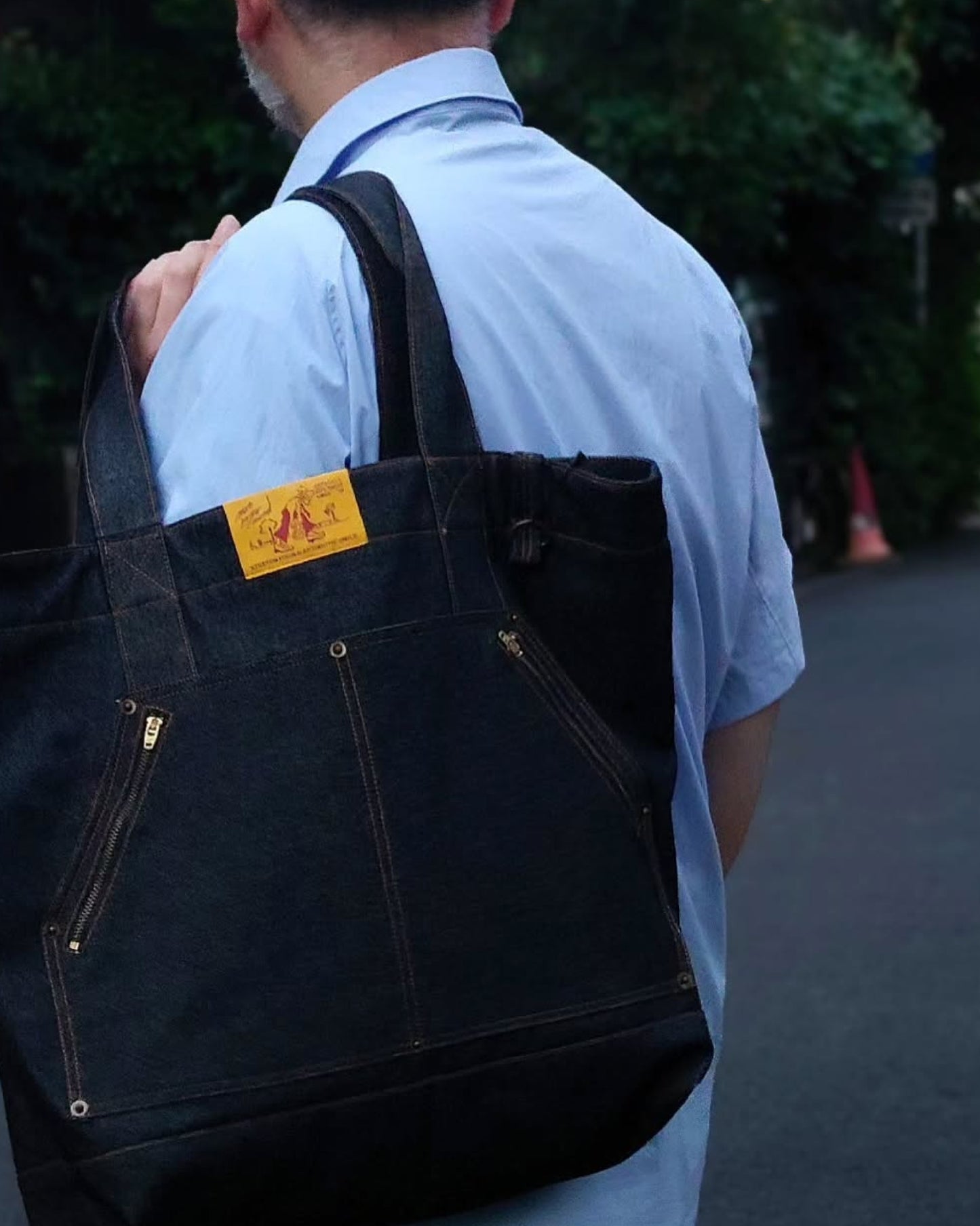 'DUNCAN' Stretch Four - Denim Totebag (Dark Navy)