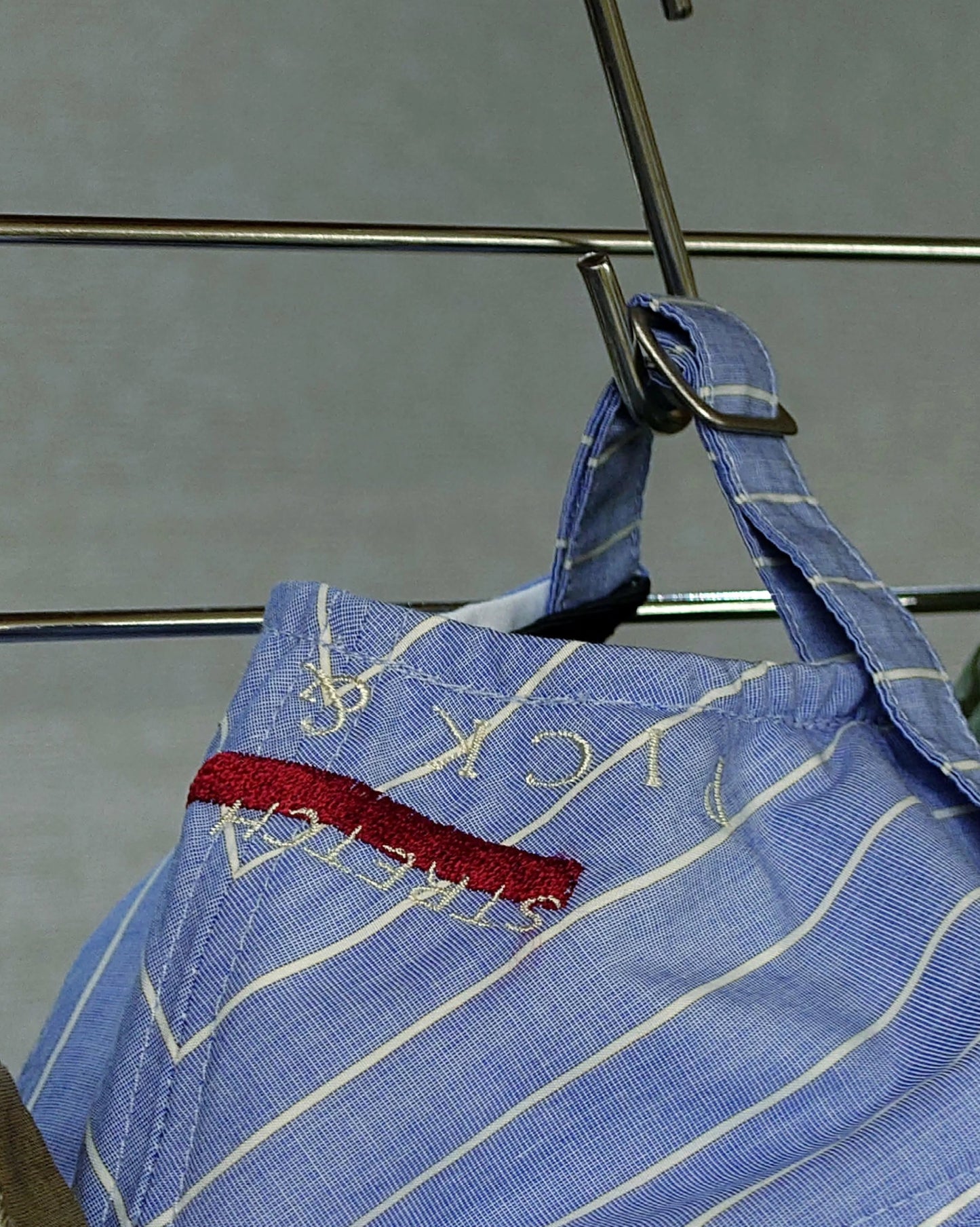 'TONY' Pick & Roll Hat - Stretch Four- Blue Pinstripe Supima Fabric (Made in Japan)