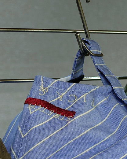 'TONY' Pick & Roll Hat - Stretch Four- Blue Pinstripe Supima Fabric (Made in Japan)