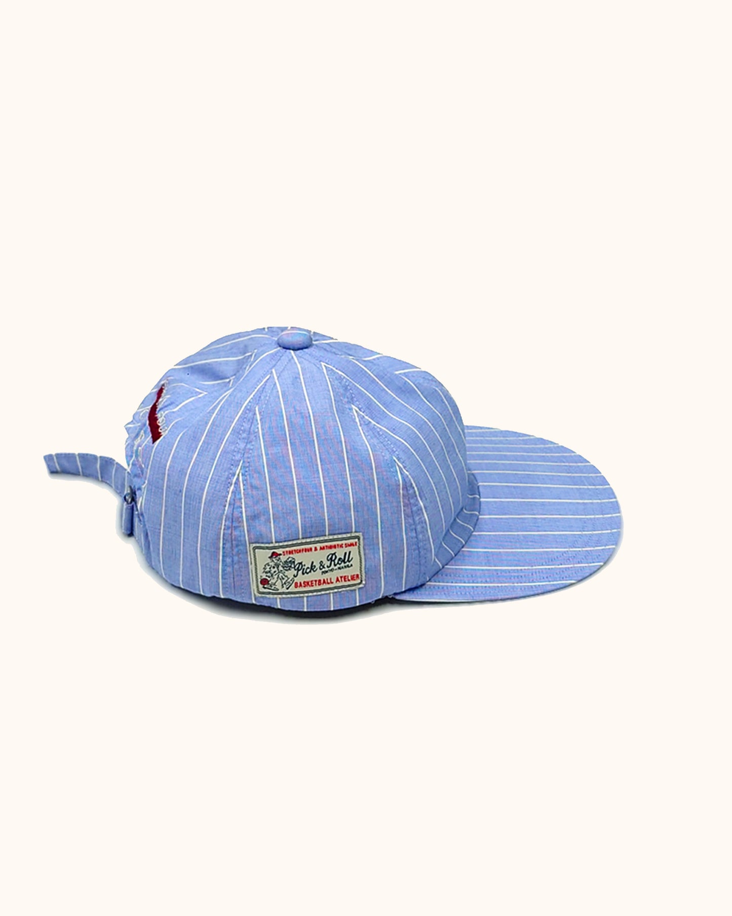 'TONY' Pick & Roll Hat - Stretch Four- Blue Pinstripe Supima Fabric (Made in Japan)