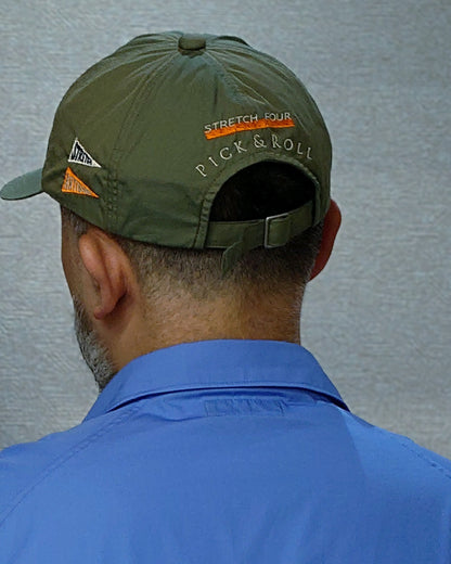 'TONY' Pick & Roll Hat - Stretch Four- Green Hakeme Fabric (Made in Japan)
