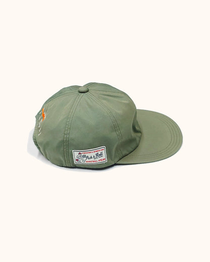 'TONY' Pick & Roll Hat - Stretch Four- Green Hakeme Fabric (Made in Japan)