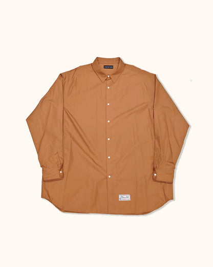 'CASTLE' Roster Shirt - Stretch Four -Brown (Made in Japan)